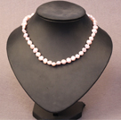 Klassisk design 10mm rund Blå Agate pärlstav halsband