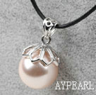 Klassisk design Round Shape 16mm nakna Färg Seashell hängande halsband