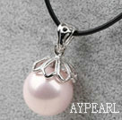 Klassisk design Round Shape 16mm Baby Pink Seashell hängande halsband