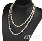 Lange Ausführung weiß rosa Farbe Gary Süßwasser-Zuchtperlen Perlen Halskette