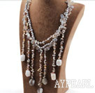 Graureihen drei Stränge Süßwasser-Perle Grau und Grau persischen Achat Halskette
