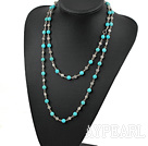 47 inches 8mm turquoise long style necklace