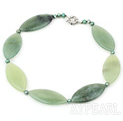 green pearl and serpentine jade necklace with moonlight clasp