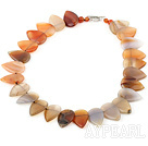 17.5 inches agate necklace with heart shaped toggle clasp