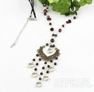 beautiful garnet heart charm necklace with extendable chain schönen Granat Herz Charm Kette mit ausziehbarer Kette