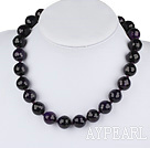 16mm faceted round amethyst beaded necklace