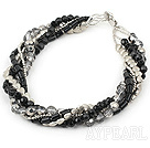 Kristall und black agate necklace schwarz Achat Halskette