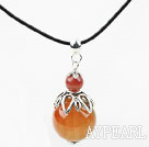Classic Design Agate anheng halskjede med justerbar Chain