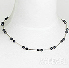 relle black pearl necklace collier de perles noires