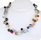 seven colored crystal necklace with moonlight clasp