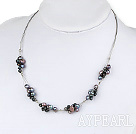 lovely natural black pearl necklace 