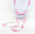 мода долго стиль окрашенный розовый жемчуг и ясно ожерелье кристалла