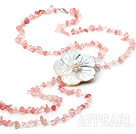 artze chips og shell blomst necklace with lobster clasp halskjede med hummer låsen