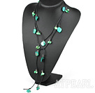 green pearl shell long style necklace
