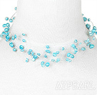 фантастический синий жемчужное ожерелье с переключением застежка