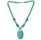 Classic Style Turquoise Necklace with Lobster Clasp