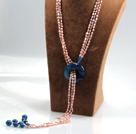 seven colored pearl shell long style necklace