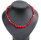 18 inches 10mm red coral necklace with toggle clasp