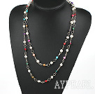 47 дюймов семь цветной жемчуг длинное ожерелье стиль