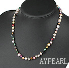 dyed colorful pearl necklace with lobster clasp