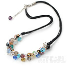 colorful crystal necklace with lobster clasp