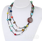 fashion long style agate and multi color stone necklace