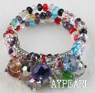 populaires 7,5 pouces à trois brins de bracelets bracelet multi couleur cristal