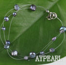 7.5 inches black pearl bracelet with lobster clasp