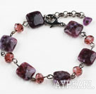 Classic Design Crystal et Violet Dargon Quartz Bracelet avec mousqueton