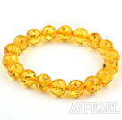 10mm gule fargen Round Immitation Amber Elastic Bangle Bracelet