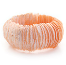 Orange Rosa Färg Trochus Shell Stretch Bangle Armband