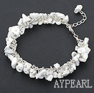 howlite bracelet with metal chain and lobster clasp