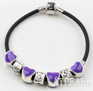 Fashion Style lila färg Heart Shape Tillbehör Charm Bracelet