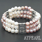 t purple 6-7mm pearl bracelet pourpre-7mm perle bracelet 6