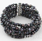 Brins multi noir Bracelet perles d'eau douce