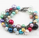 Verschiedene Multi Color Shell Perlen Armband mit Metall-Kette