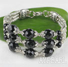 fashion black agate banlge with lobster clasp