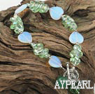 beautiful colored glaze and opal bracelet with toggle clasp