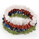 multi bracelet en pierre de couleur