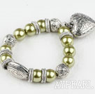 Beautiful Round Acrylic Beads Bracelet With Heart Charm Pendant