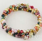 Multi-colored pearl bracelet