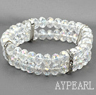 multi strand shinning 8mm white crystal bracelet