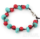 blue turquoise red bloodstone bracelet