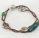 green agate and charm bracelet
