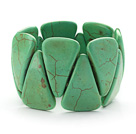 Big Style triangel form Grass Grön Färg Turkos Stretch Bangle Armband