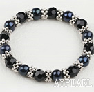 noir bracelet de perles de cristal
