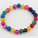 stretchy faceted 6mm candy color agate beaded bracelet
