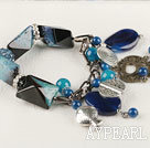 chunky style gorgeous 7.5 inches blue agate bracelet 