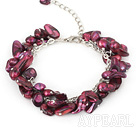 dyed purple pearl bracelet with extendable chain окрашенных фиолетовый браслет жемчуг с выдвижной цепи
