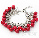 Red Series 10mm Round Alaqueca Bracelet with Metal Chain
